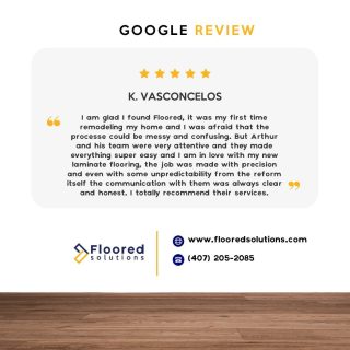 Thank you for the kind words!😊⁠
⁠
We are so happy to hear this! Thank you for choosing Floored Solutions!⁠
⁠
We’d love for you to get in touch and hear more about your experience with us.⁠
.⁠
.⁠
.⁠
.⁠
.⁠
#Flooredsolutions #Orlando #Florida #Flooring #Flooringdesignideas #Wood #Woodflooring #Woodworks #Interiordesign #Flooringideas #Flooringexperts #Flooringinstallation #Laminateflooring #Cityoforlando #Quality #Getfloored #Flooredquotes #CentralFlorida #Homeimprovement #Realestate #RealEstateOrlando #Construction #Contractor #FlooredUp